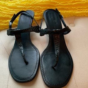 Black Snake skin Sandals